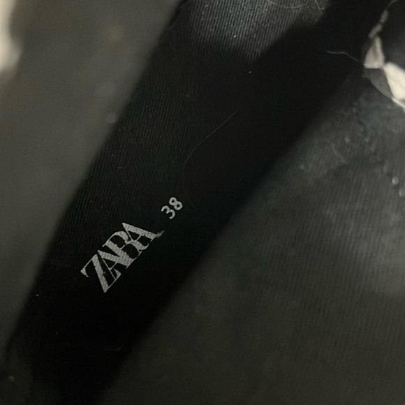 Zara Sneakers Stars Checkered Black and ivory high size 38 or 7 to 7.5 nwt - Picture 10 of 16